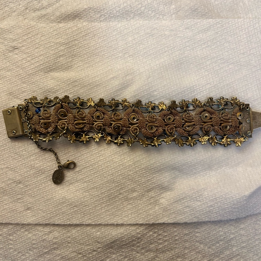 Michal Negrin Blue and Gold Floral Bracelet - Picture 13 of 13